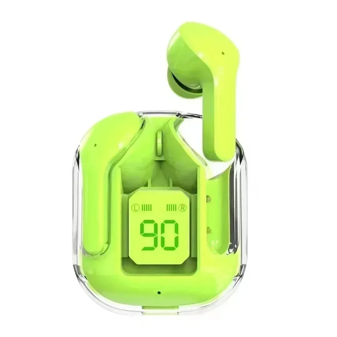 Original T2 Drahtlose Bluetooth Kopfhörer Transparent HIFI Kopfhörer LED Power Digital Display Stereo Sound Kopfhörer für Xiaomi