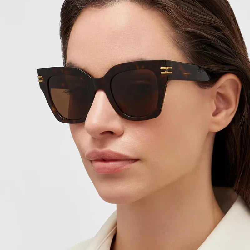 Quadratische, übergroße Sonnenbrille 2025, trendige Premium-UV-blockierende Fahrsonnenbrille für Männer und Frauen, Persönlichkeit, Unisex-Brillenschirme