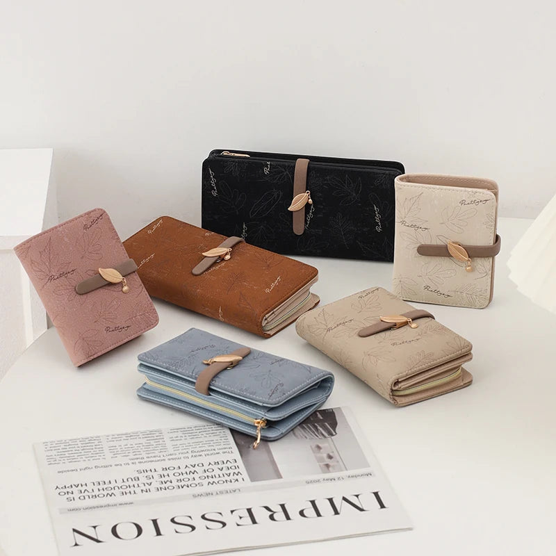 Geldbörse – langer Stil, koreanische Ausgabe, PU-Leder, bedruckt, mit Reißverschluss, gefaltet, mit mehreren Deckkraft, modisch, vielseitig, bedruckter Reißverschluss