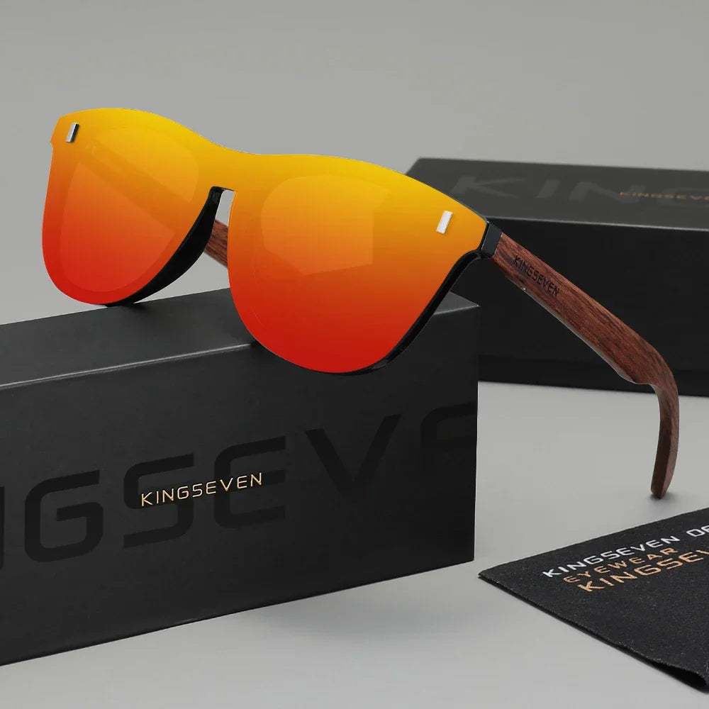 Marke Original Design Retro Holz Sonnenbrille Männer Kausalen Outdoor Polarisierte Randlose Frauen Gläser Klassische UV400 Mode Brillen