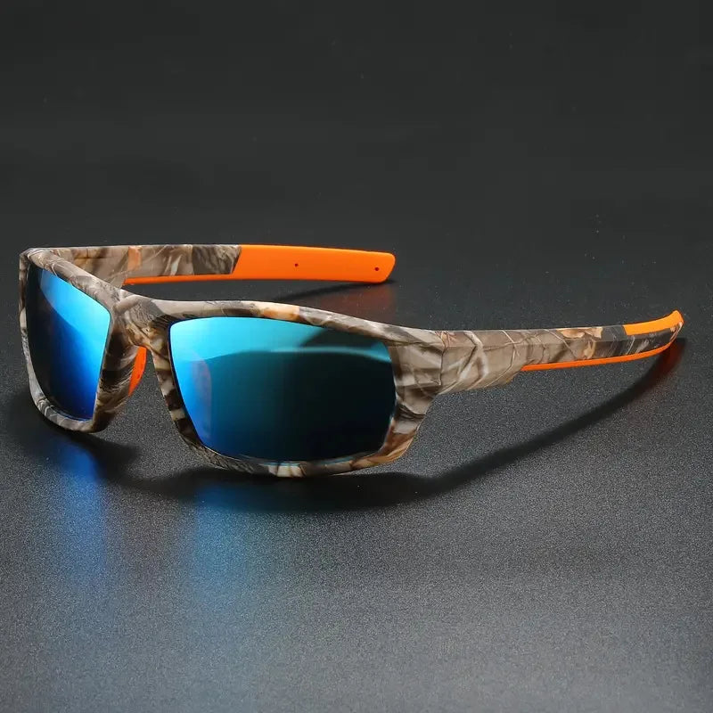 Neue Sonnenbrille für Männer Sport Polarisierte Quadratischen Rahmen Camouflage Sonnenbrille Fahren Angeln Radfahren Skifahren Sonne Brillen UV400