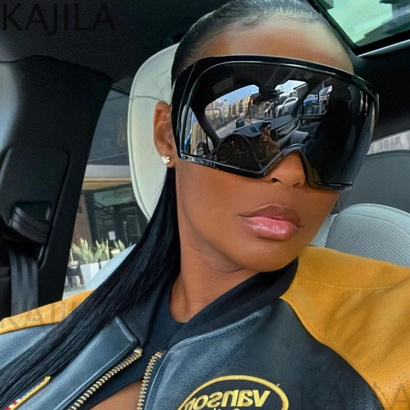 Übergroße Punk-Schild-Sonnenbrille für Damen und Herren, großer Rahmen, 2025, Luxusmarke, Steampunk-Maske, Sonnenbrille für Damen, Sportbrille, UV400