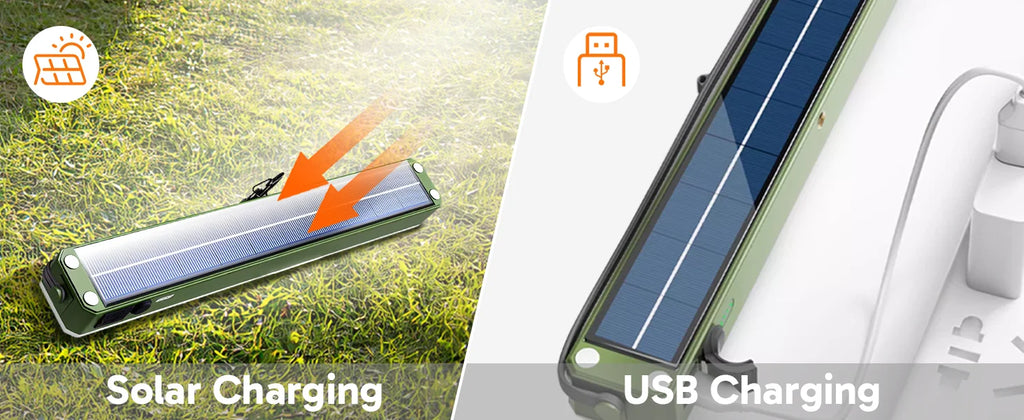 Solar-Campinglaterne – 5400 mAh Powerbank, 2500 lm, IPX5 wasserdicht, 4 Modi und magnetischer Haken – tragbare Camping-Lichtleiste für Zelt