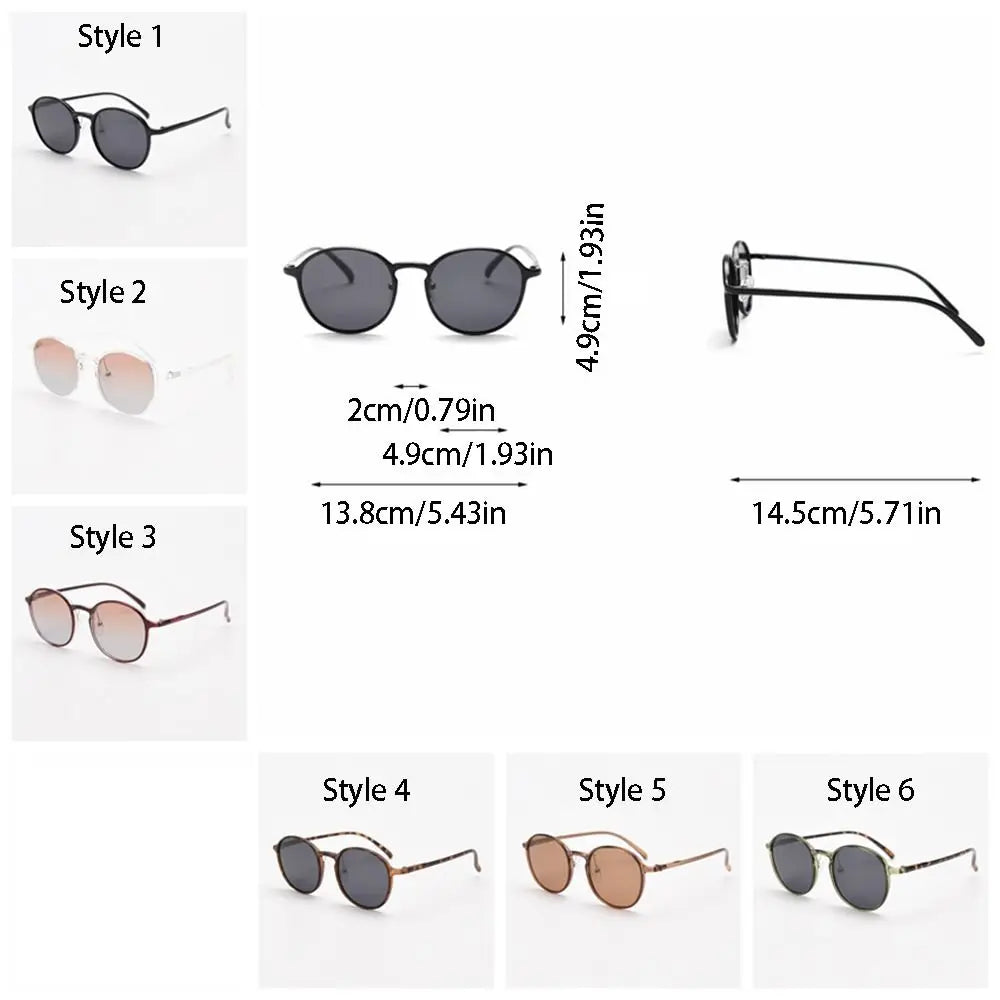 Sonnenbrille mit rundem Rahmen und rundem Rahmen, klassisches ultraleichtes Design, UV-beständige Brille, Vintage, trendige Fahrsonnenbrille für Herren und Damen