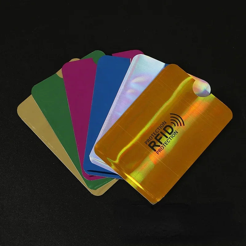 10 Stück Anti-Scan-RFID-Blockierhülle für Kreditkarten, sichern Sie Ihre Identität, Geldautomat, Debit, kontaktloser IC-ID-Kartenschutz, Blocker