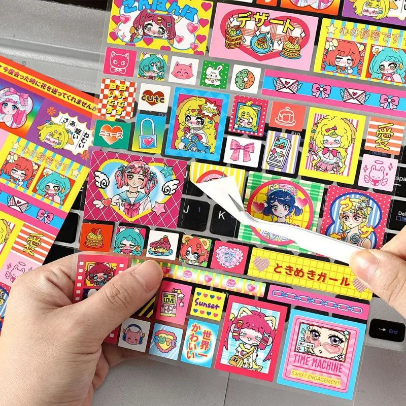 1Pc Japanischen Stil Kawaii Aufkleber Regenbogen Traum Serie Synthetische Papier Aufkleber Cartoon Sammelalbum Journal DIY Dekor Liefert