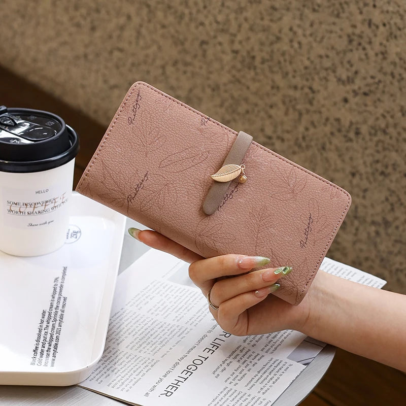 Geldbörse – langer Stil, koreanische Ausgabe, PU-Leder, bedruckt, mit Reißverschluss, gefaltet, mit mehreren Deckkraft, modisch, vielseitig, bedruckter Reißverschluss