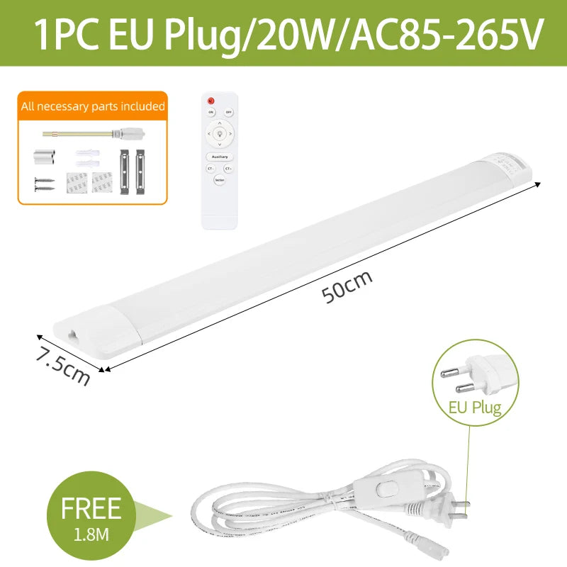 Fernbedienung LED Schrank Lampen Dimmbare Küche Schrank Lampe LED Anschließbare Rohr Licht Bar Für Home Schlafzimmer Kleiderschrank Beleuchtung