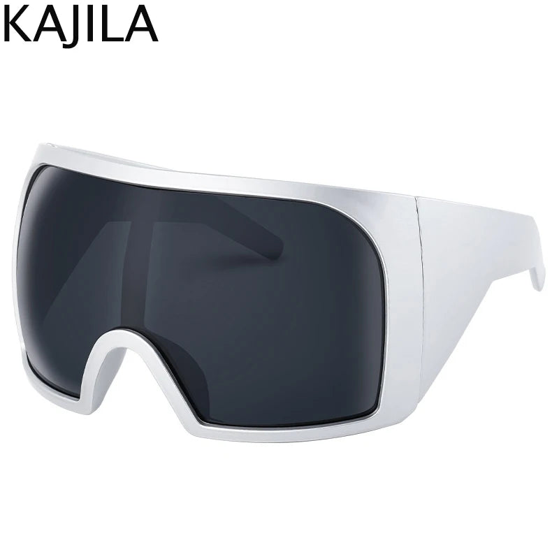 Übergroße Punk-Schild-Sonnenbrille für Damen und Herren, großer Rahmen, 2025, Luxusmarke, Steampunk-Maske, Sonnenbrille für Damen, Sportbrille, UV400
