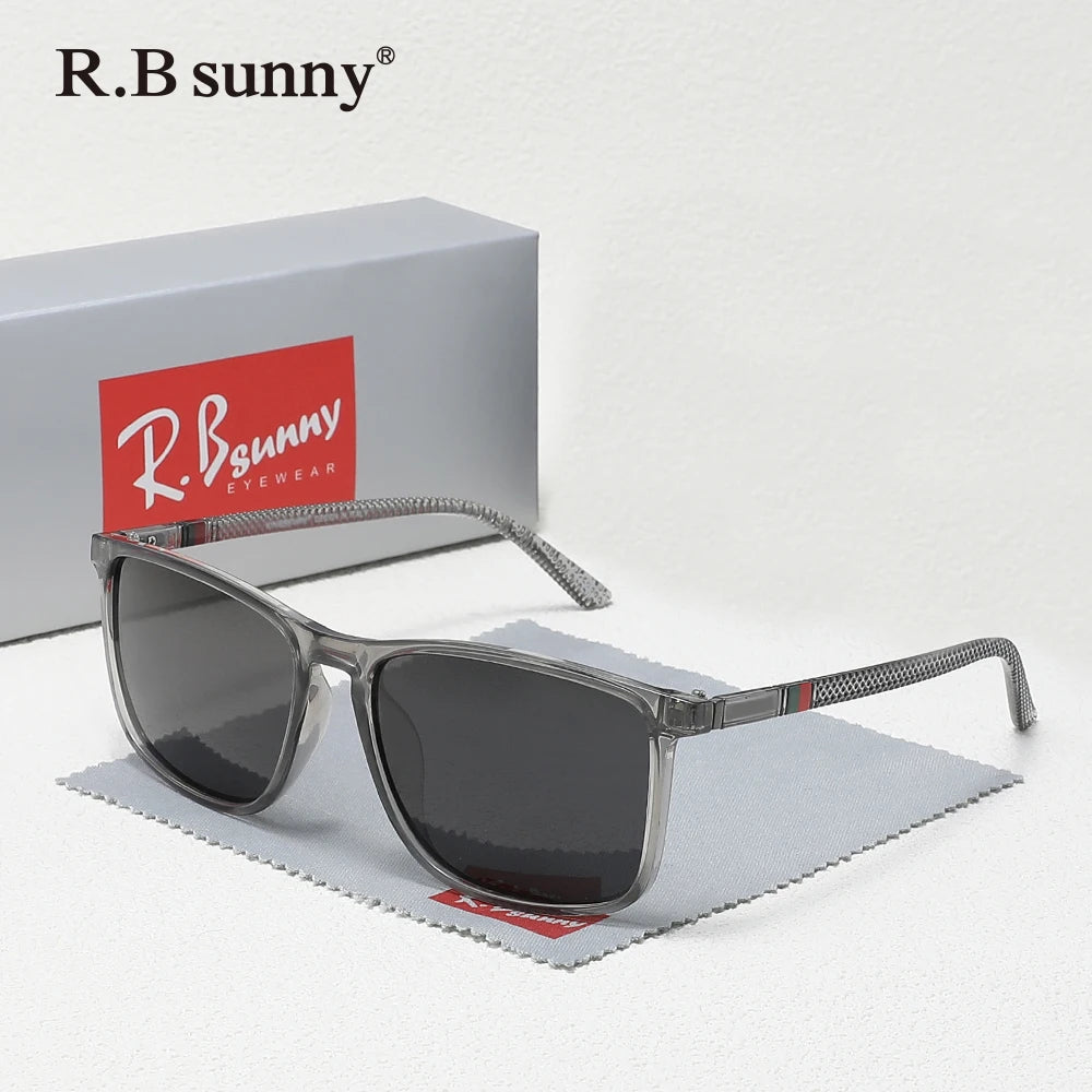 Klassische rechteckige Sonnenbrille für Männer und Frauen, zum Fahren, Angeln, UV400-Schutz, polarisierte Modebrille