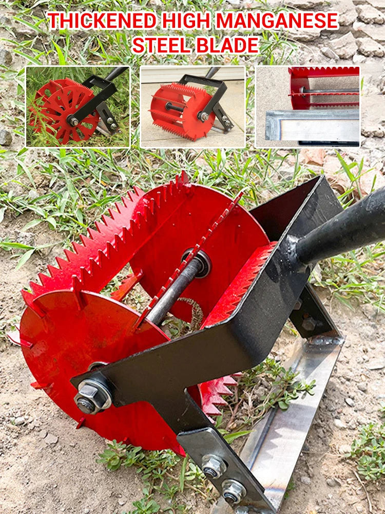 Grubber-Unkrautkopf, Hand-Druckhacke, Unkrautkopf auf Rädern, Gartenbauernhof, Grasentferner, Werkzeugaufsatz, Unkrautrad-Zubehör
