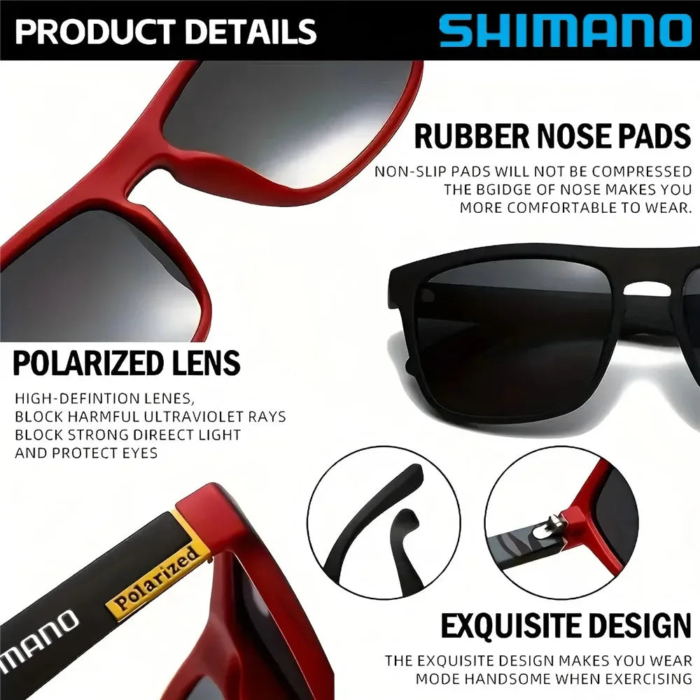 Klassische quadratische polarisierte Unisex-Outdoor-Sport-Sonnenbrille zum Angeln, Jagen, Radfahren, Fahren, Bergsteigen, UV400, blendfrei