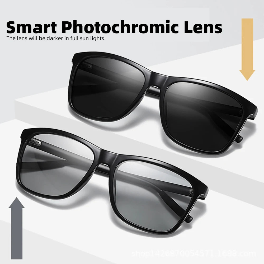Klassische Angeln Sonnenbrille Männer Polarisierte Metall Quadratischen Rahmen UV400 Photochrome Brille Frauen Fahren Verfärbung Brillen