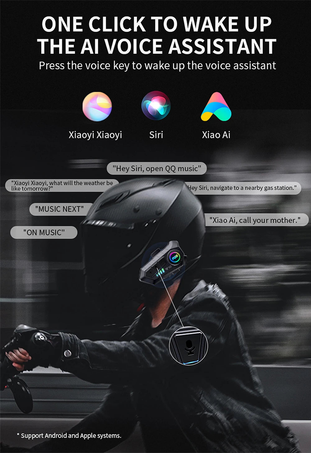 Bluetooth 5,3 Helm Headset Drahtlose Freisprecheinrichtung Telefon Kit Motorrad Wasserdichte Kopfhörer MP3 Musik Player Lautsprecher für Moto