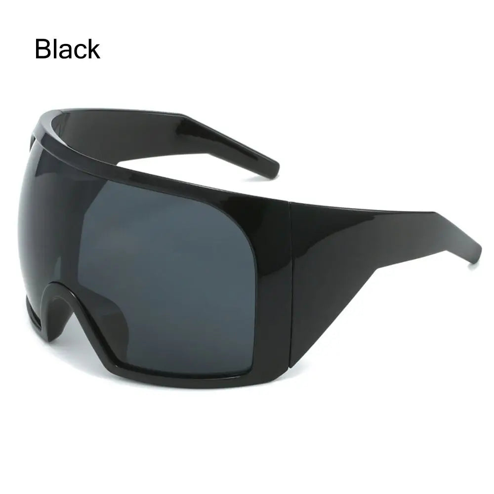 Futuristische Wrap-Around-Sonnenbrille Rave gebogene Linse UV400-Schutz 2000er Brillen übergroße Y2K-Sonnenbrille für Frauen und Männer
