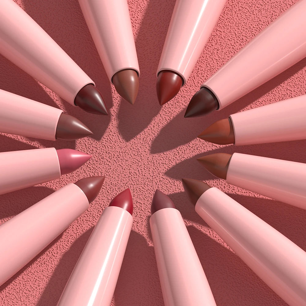 6-teiliges Lipliner-Stift-Set, langlebig, wasserdicht, schweißfest, einfaches Färben, lichtecht, Farbwiedergabe, Lipgloss-Set, Schönheits-Make-up