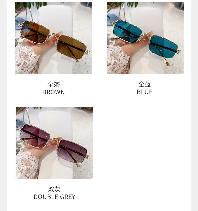 Hochauflösende Sonnenbrille für Herren und Damen, blaues Licht blockierende Augenschutzbrille, randlose Brille mit quadratischem Rahmen
