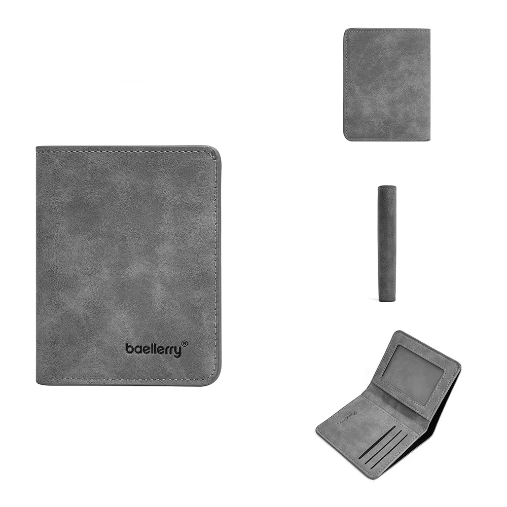 Baellerry-Geldbörse für Herren, PU-Leder, Vordertasche, minimalistische Geldklammer, Reiseutensilien