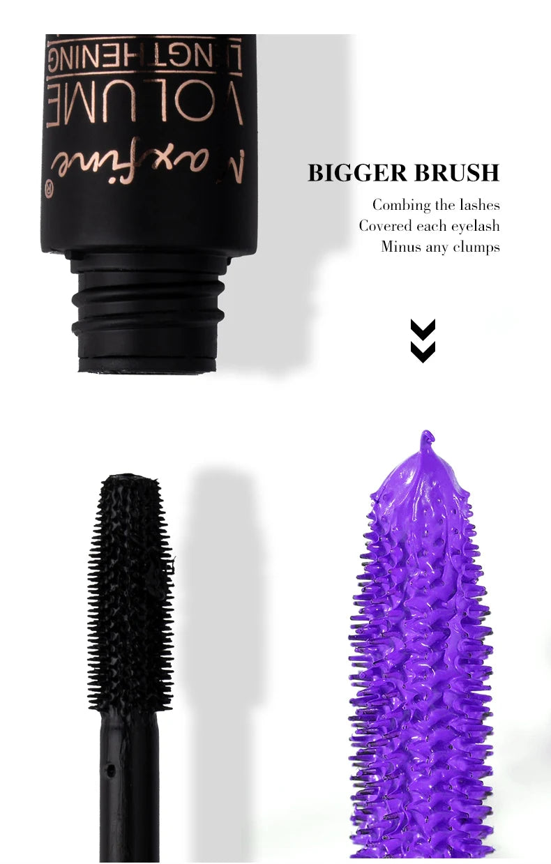 5D-Seiden-Mascara mit großen Augen, starkem und anhaltendem schwarzem Inhalt und Länge, wasserfeste und nicht zusammenbackende und verlängerte Wimperntusche.