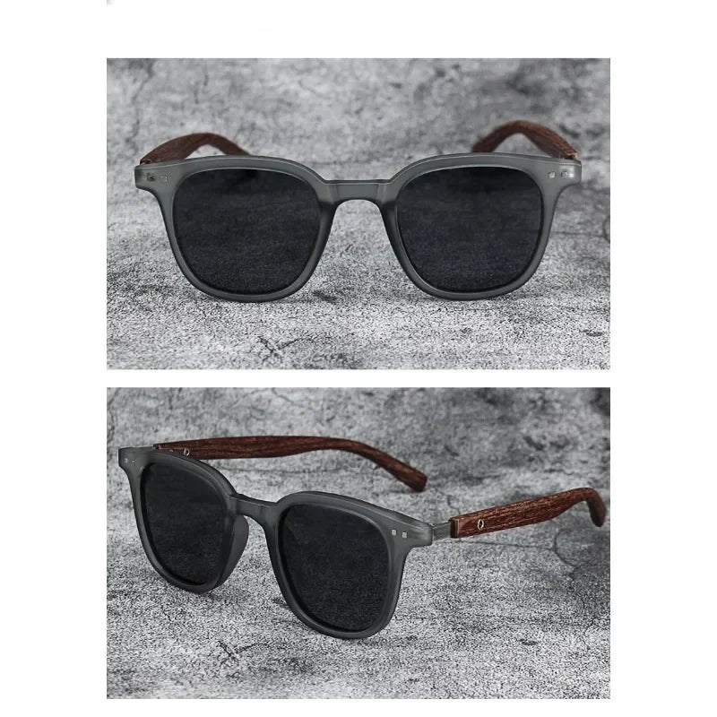 Sonnenbrille für Männer und Frauen, trendige Retro-Holzmaserung, polarisierte UV-Schutzbrille, Radfahren, Outdoor, Straßenfotografie, Sonnenbrille