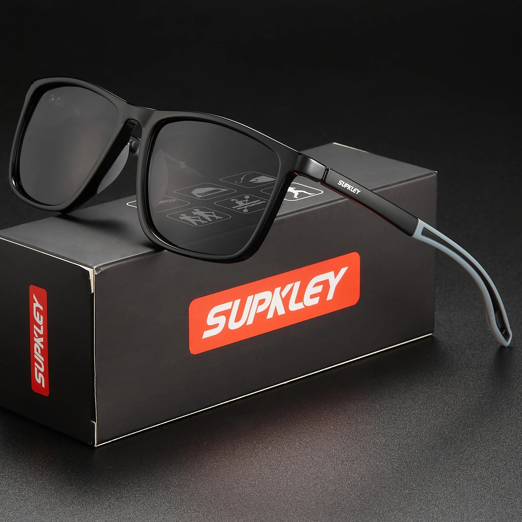 Supkley sport sonnenbrille für männer frauen bequeme leichte polarisierte sonnenbrille uv400 brillen zubehör beste geschenk wahl