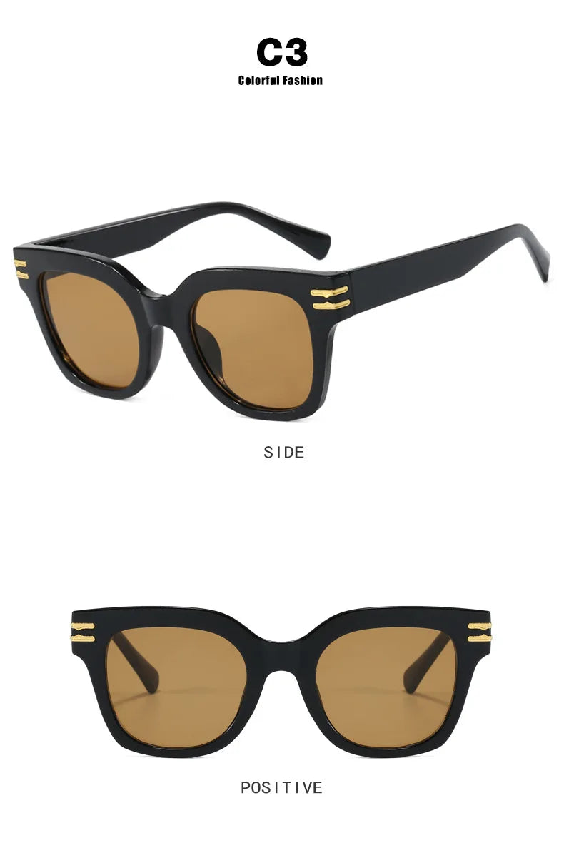 Quadratische, übergroße Sonnenbrille 2025, trendige Premium-UV-blockierende Fahrsonnenbrille für Männer und Frauen, Persönlichkeit, Unisex-Brillenschirme