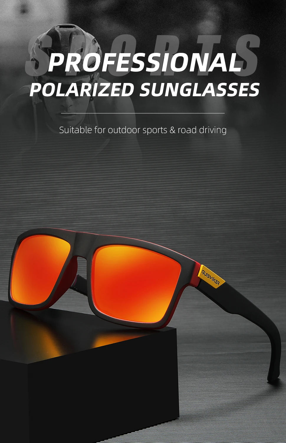 Klassische polarisierte Sonnenbrille für Herren und Damen, UV400-Sonnenbrille, Angelbrille, Outdoor-Sportbrille