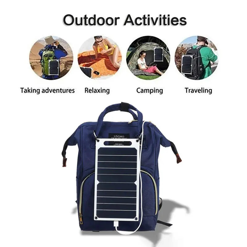 Tragbares 25–35 W Sunpower Solarpanel, 5 V USB-Ladegerät für Powerbank, Smartphone, Outdoor, Wohnmobil, Camping, Zuhause, Solarladegerät