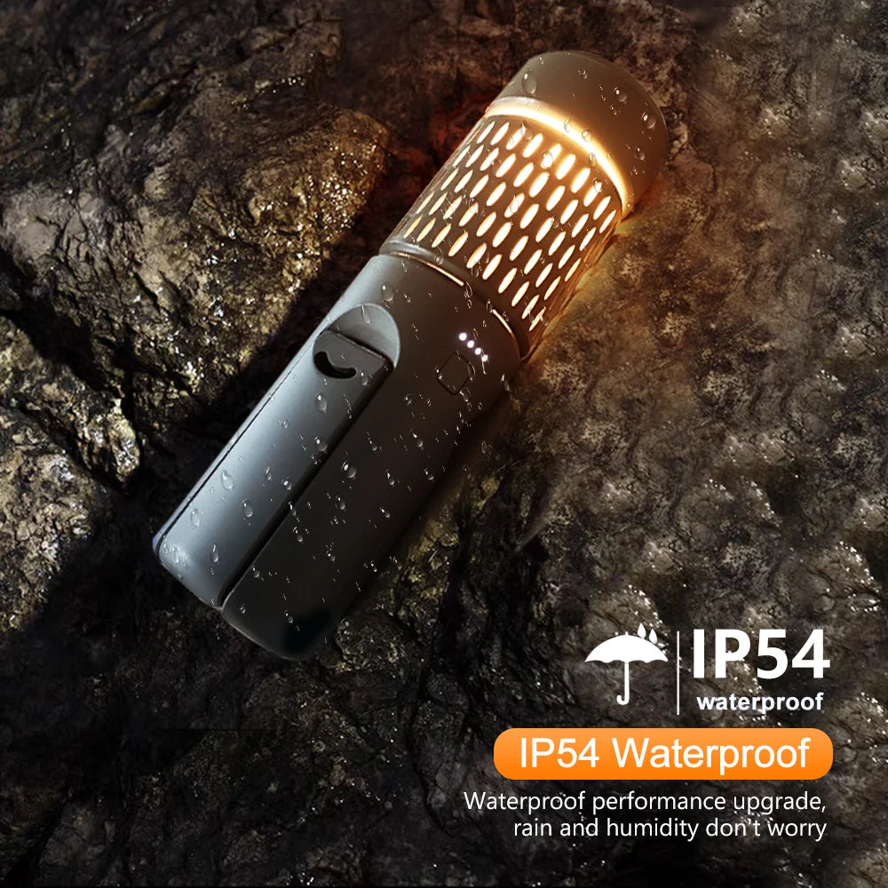 Verbesserte Camping-LED-Teleskop-Taschenlampe mit Stativ, wiederaufladbare Notfalllampe, tragbare Orch-Licht-Tischlampe für den Außenbereich, Zelt