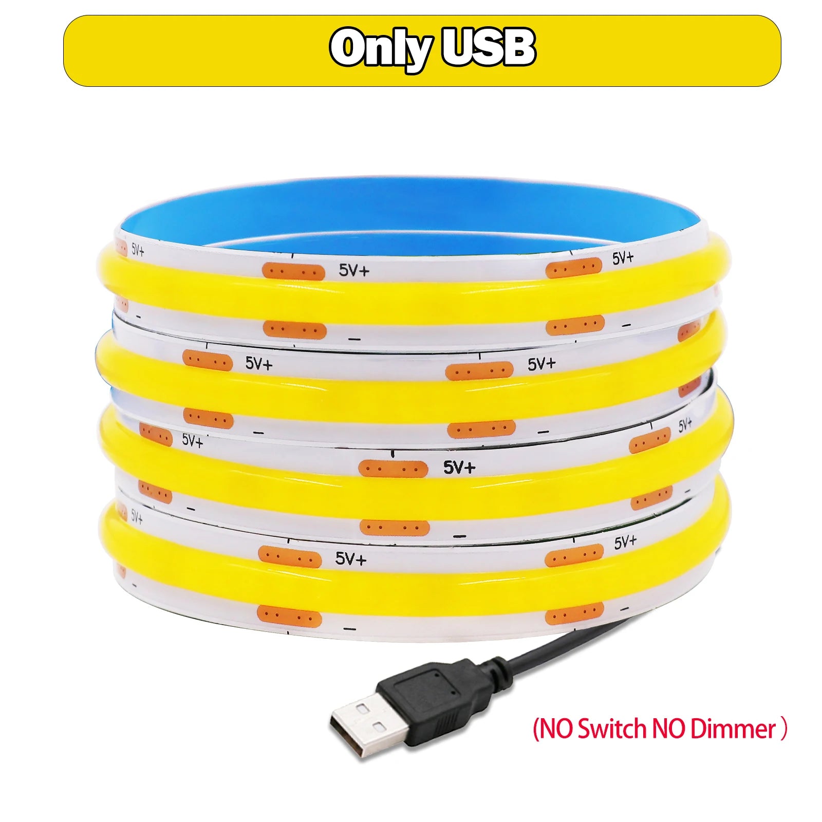 Neue 5V LED COB Licht Streifen Dimmbar Mit Touch Sensor/EIN OFF Schalter USB Flexible LED Band Weihnachten TV Hintergrundbeleuchtung Klebeband