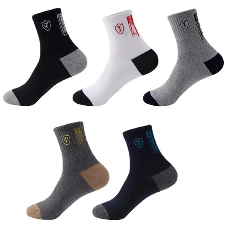5Pairs Atmungsaktive Baumwolle Sport Strümpfe Männer Bambus Faser Herbst und Winter Männer Socken Schweiß Absorption Deodorant Business Sox