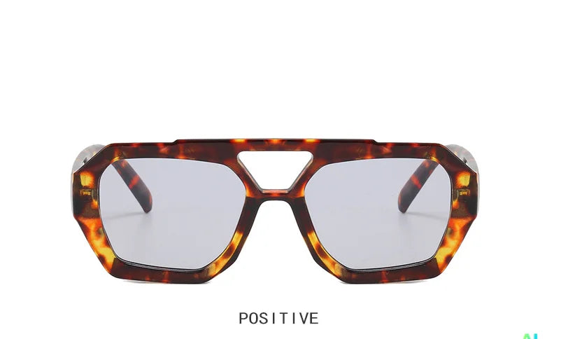 Grenzüberschreitende europäische und amerikanische Doppelstrahl-Sonnenbrille, unregelmäßige Sonnenbrille, 2023, neue personalisierte Retro-Sonnenbrille, beliebt auf dem Intern