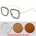 Sph-0,5-0,75-1,0 bis-6 Mode Metall Stil für Frauen Sonnenbrillen Männer quadratische Marke Design Sonnenbrille