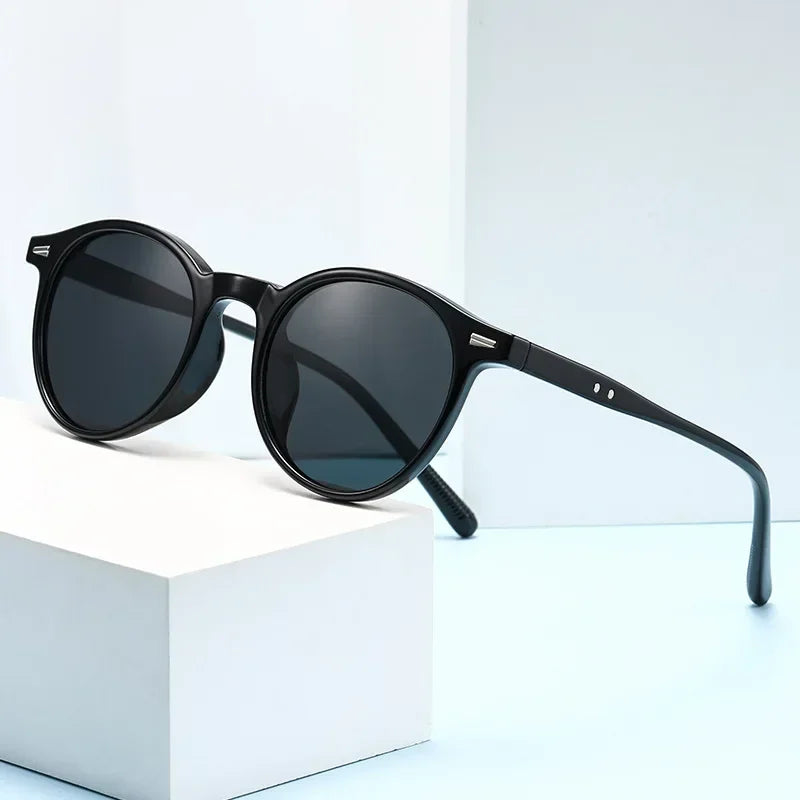 Stilvolle Sonnenbrille mit rundem Rahmen für Herren und Damen, lässig, Vintage-Stil, Outdoor-Sportbrille, Unisex, ultraleicht, UV400, Sonnenbrille