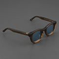 2024 Retro-Sonnenbrille für Damen und Herren, modisch, Acetat, quadratisch, grau, grüner Rahmen, matt gefrostet, UV400, handgefertigte Sonnenbrille