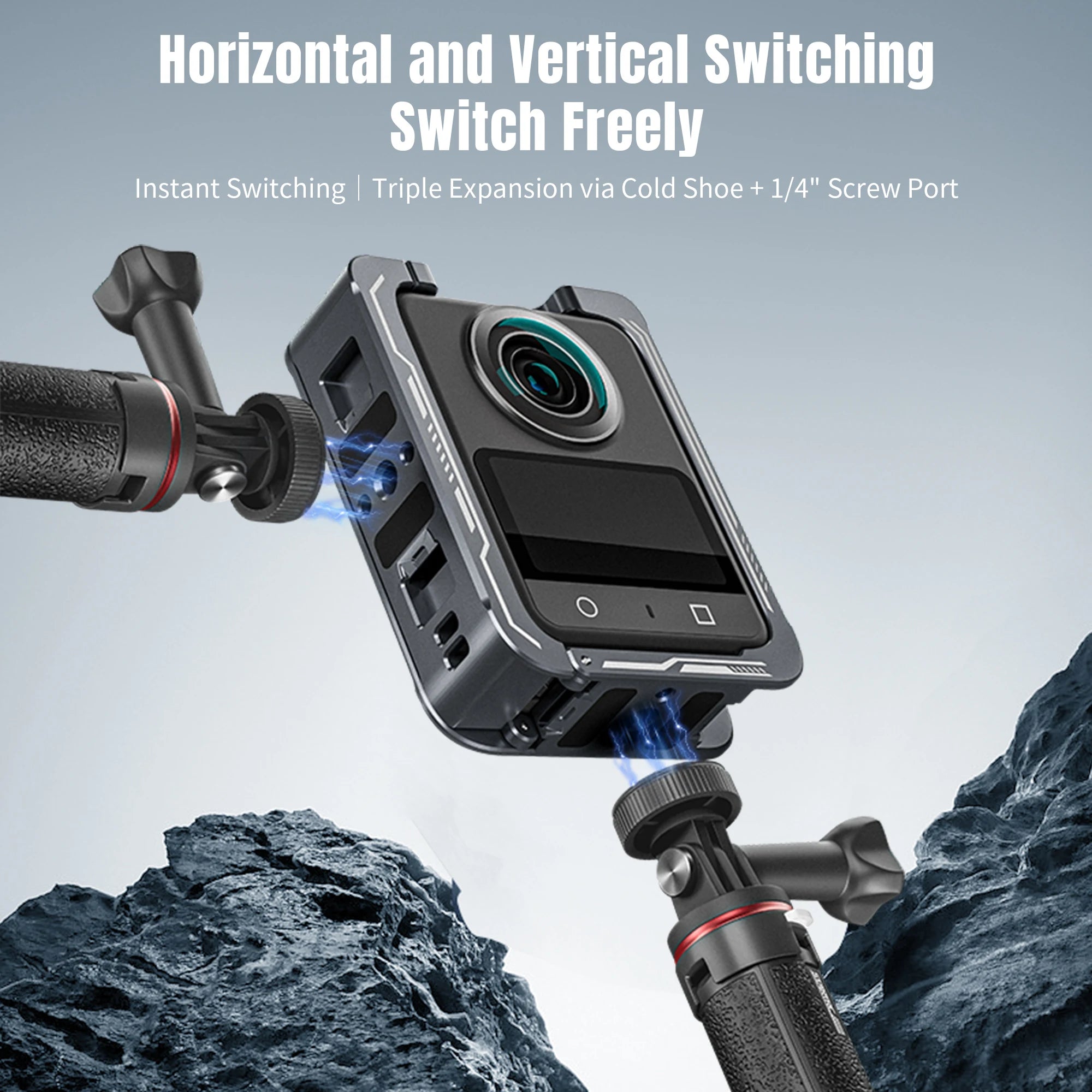 STARTRC Metallkäfig für DJI OSMO 360-Kamera, vollständiger Schutzrahmen, Schnellverschluss, Kaninchenkäfig, Kaltschuhhalterung, Rahmenzubehör