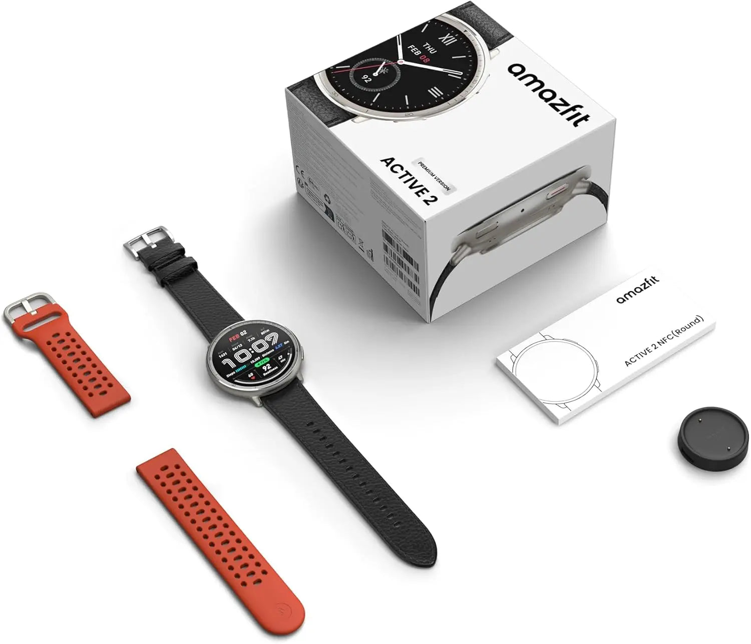 Amazfit Active 2 Smartwatch 44 mm, 10-Tage-Akku-Fitness-Tracker, Schlafüberwachung, GPS-Karten, ab 160 Sportmodi, für Android iPhone