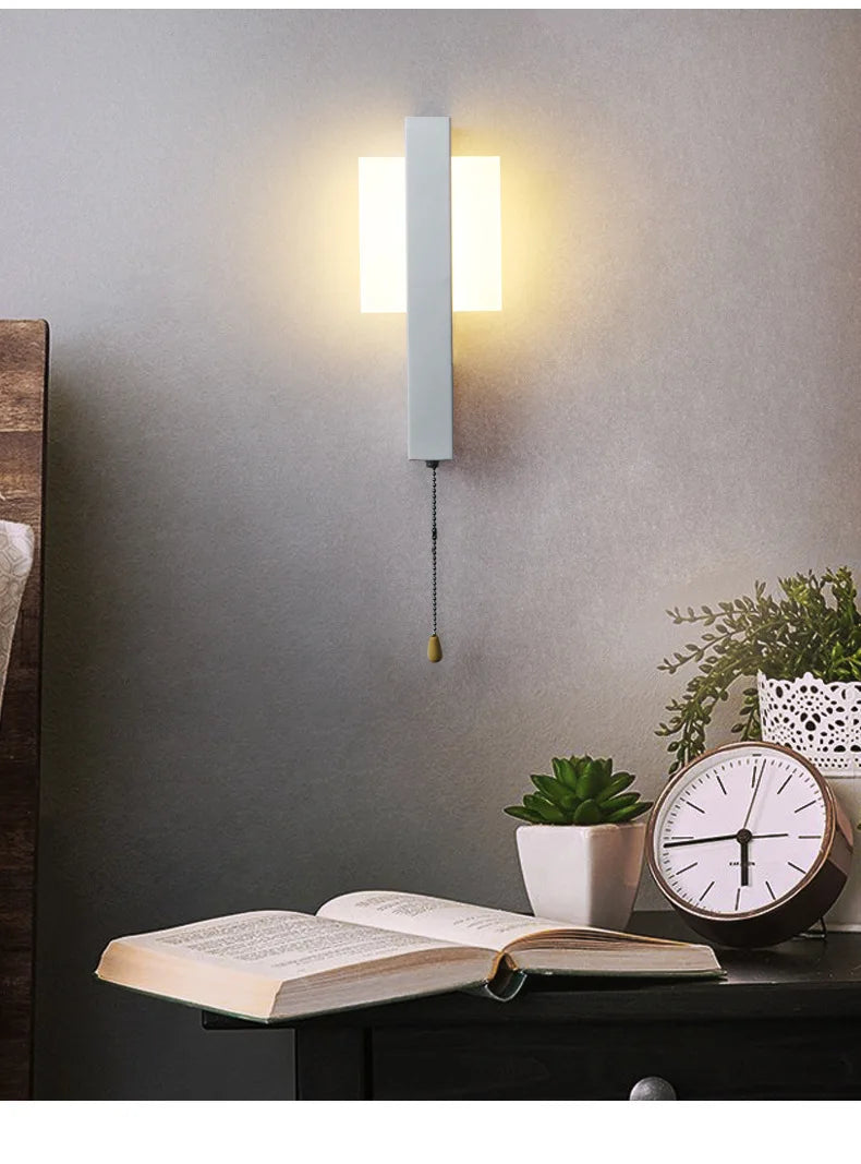 Nordic Wand Lampen mit Pull Schalter Abajur Para Quarto Lampe De Chevet Lampe für Schlafzimmer Arandela Wohnkultur Decoracion Ha