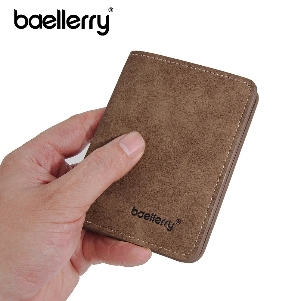 Baellerry-Geldbörse für Herren, PU-Leder, Vordertasche, minimalistische Geldklammer, Reiseutensilien