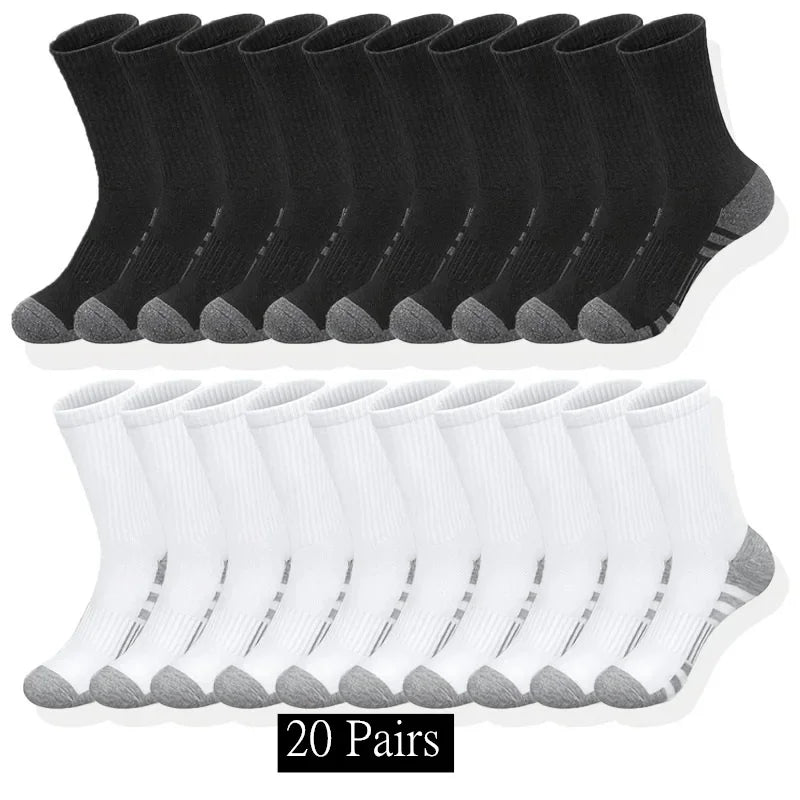 10/20/30 Paar klassische Crew-Socken für Herren, Unisex, Sportsocken für Herren, Laufen, Basketball, rutschfest, für den Außenbereich, atmungsaktiv, Herrensocken
