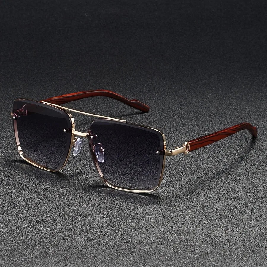 2025 Luxus Quadratische Sonnenbrille Für Männer Neue Holz Vintage Designer Mode Gläser Sonnenbrille Frauen Urlaub Gafas De Sol Hombre