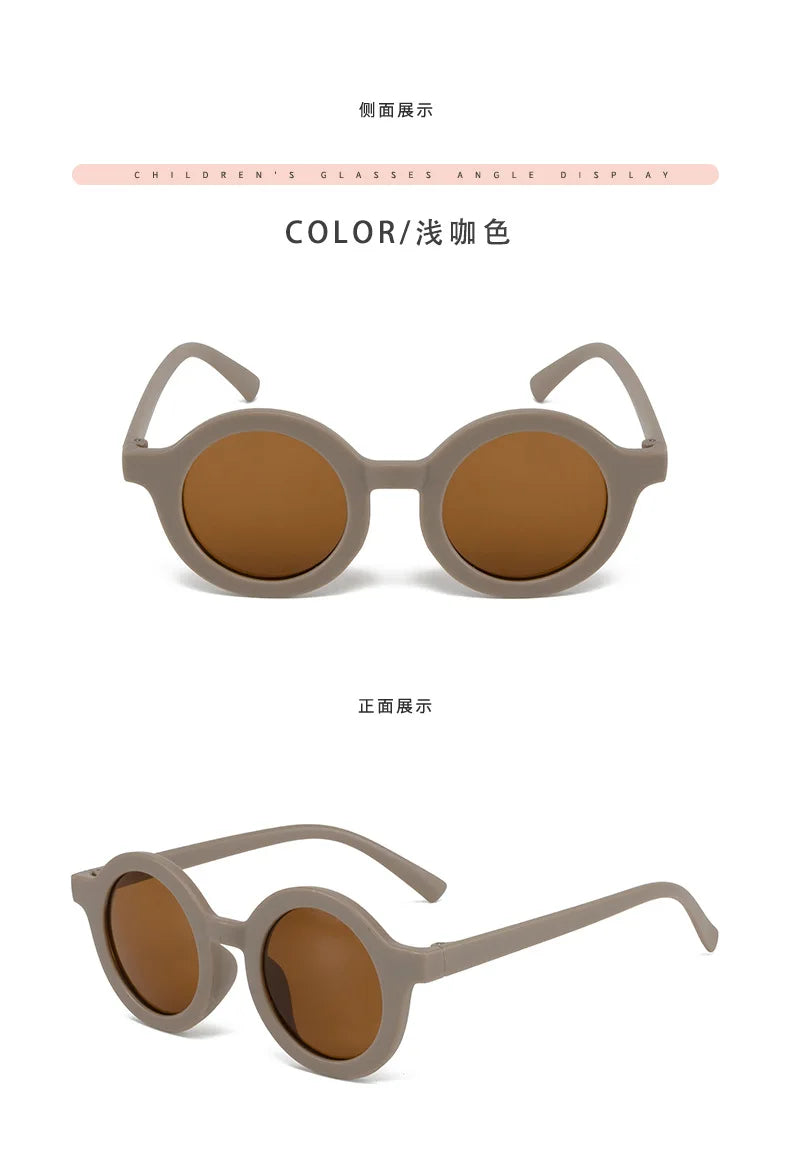 Kindersonnenbrille, runder Rahmen im Einsatzstil, Baby-Sonnenbrille für 1–7 Jahre alte Babys, Sonnenschutz, Sonnenschutz
