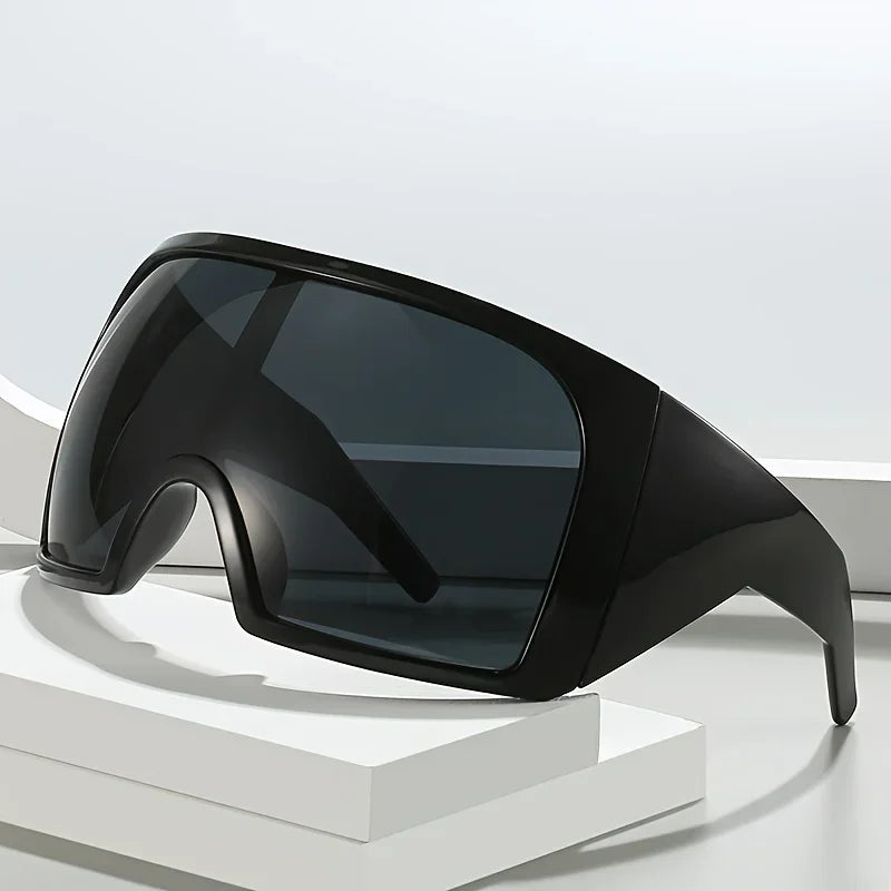 Übergroße Sonnenbrille für Herren, umwickelt, windabweisend, persönlich, große Farbtöne, futuristische Mode, Zukunftsschild, Uv400, Radfahren, Motorrad