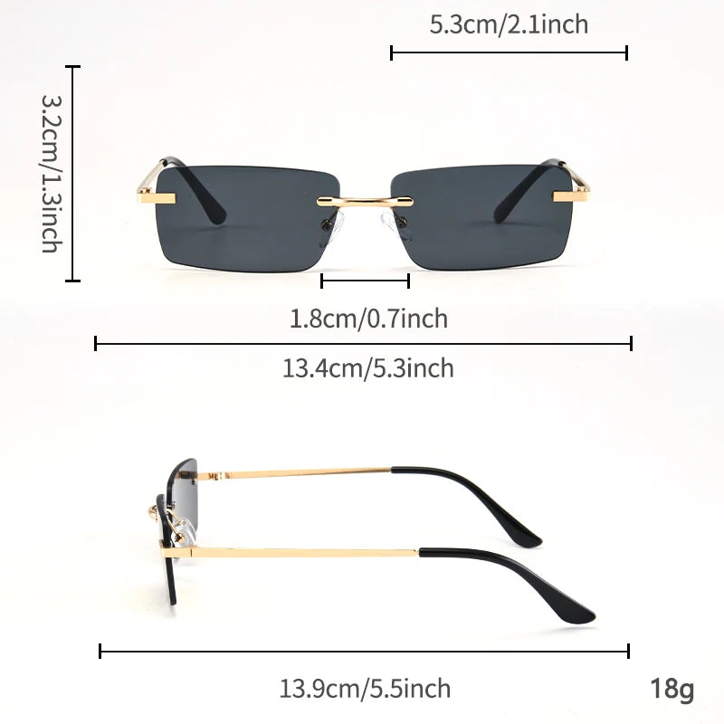 1 Stück Herrenmode-Brille, neu, Metall, rahmenlos, elegant, Retro, vielseitig, trendig, geeignet für den täglichen Gebrauch, Urlaub, Outdoor, Sonnenschutz