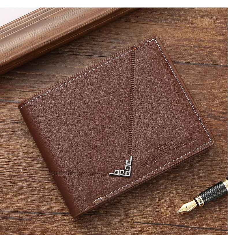 Männer Slim Geld Clip Brieftasche Kreditkarte ID Halter Casual Männlich Leder Kurze Multi-kartenhalter Geldbörsen Geschäftsmann Bifold Brieftasche