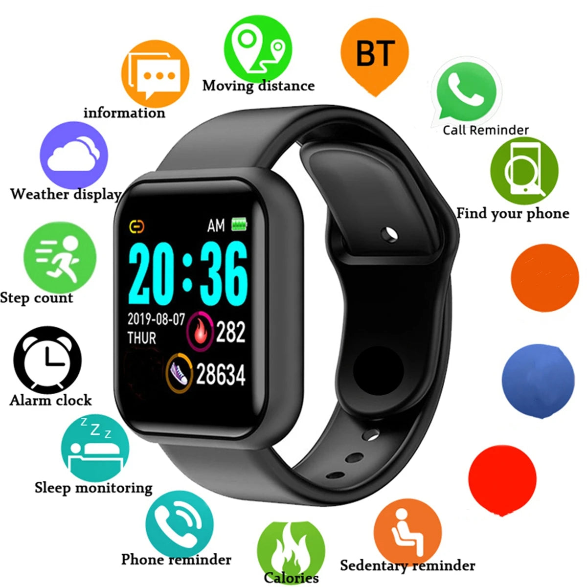 Smartwatch Männer Frauen Armbanduhren Smart Uhr Nachricht Fitness Monitor Armband Geburtstag Geschenk Elektronische Uhr Für Android IOS