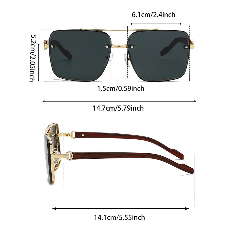 KAMMPT Mode Retro Quadratische Metall Shades frauen Original Marke Design Fahren Sonnenbrille Neue Doppel Brücke Pilot Sonnenbrille
