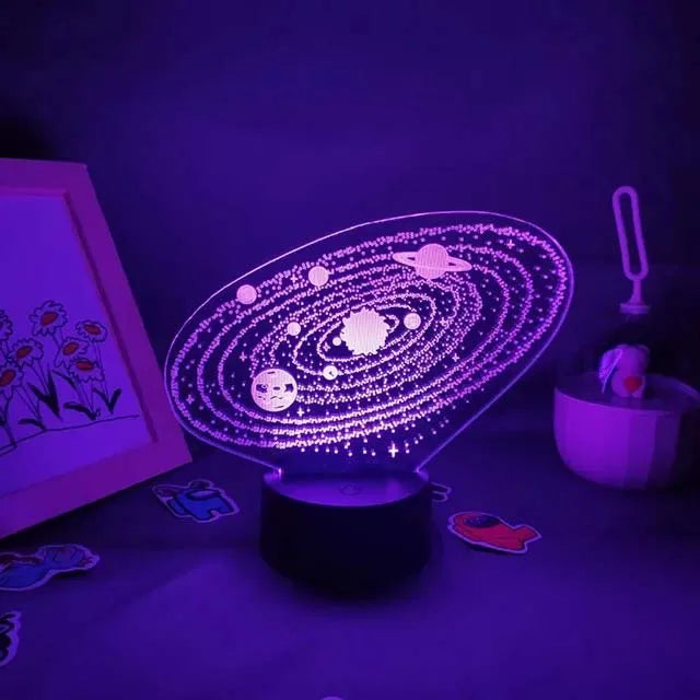 Sonnensystem neun Planeten Lava Dekor Nachtlicht Raum Universum 3d führte RGB Schlafzimmer schlafen Beistell tisch Lampe für Geburtstags geschenk
