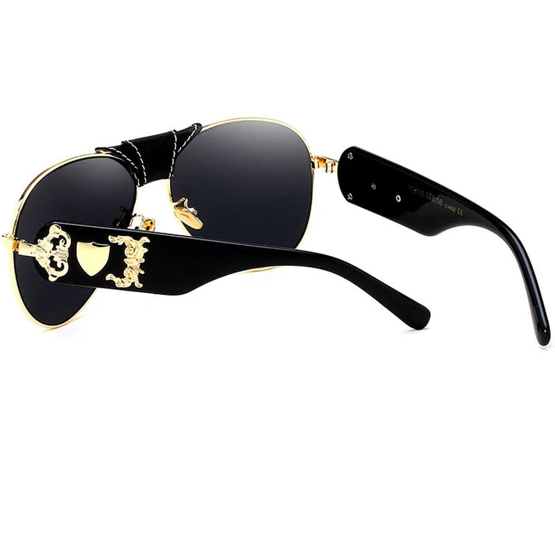 Steampunk Übergroße Männer Klassische Schwarze Sonnenbrille für Frauen Luxus Marke Goggle Sonnenbrille Mann Shades Brillen Oculos UV400 Femin
