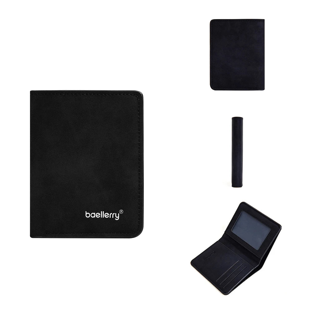 Baellerry-Geldbörse für Herren, PU-Leder, Vordertasche, minimalistische Geldklammer, Reiseutensilien